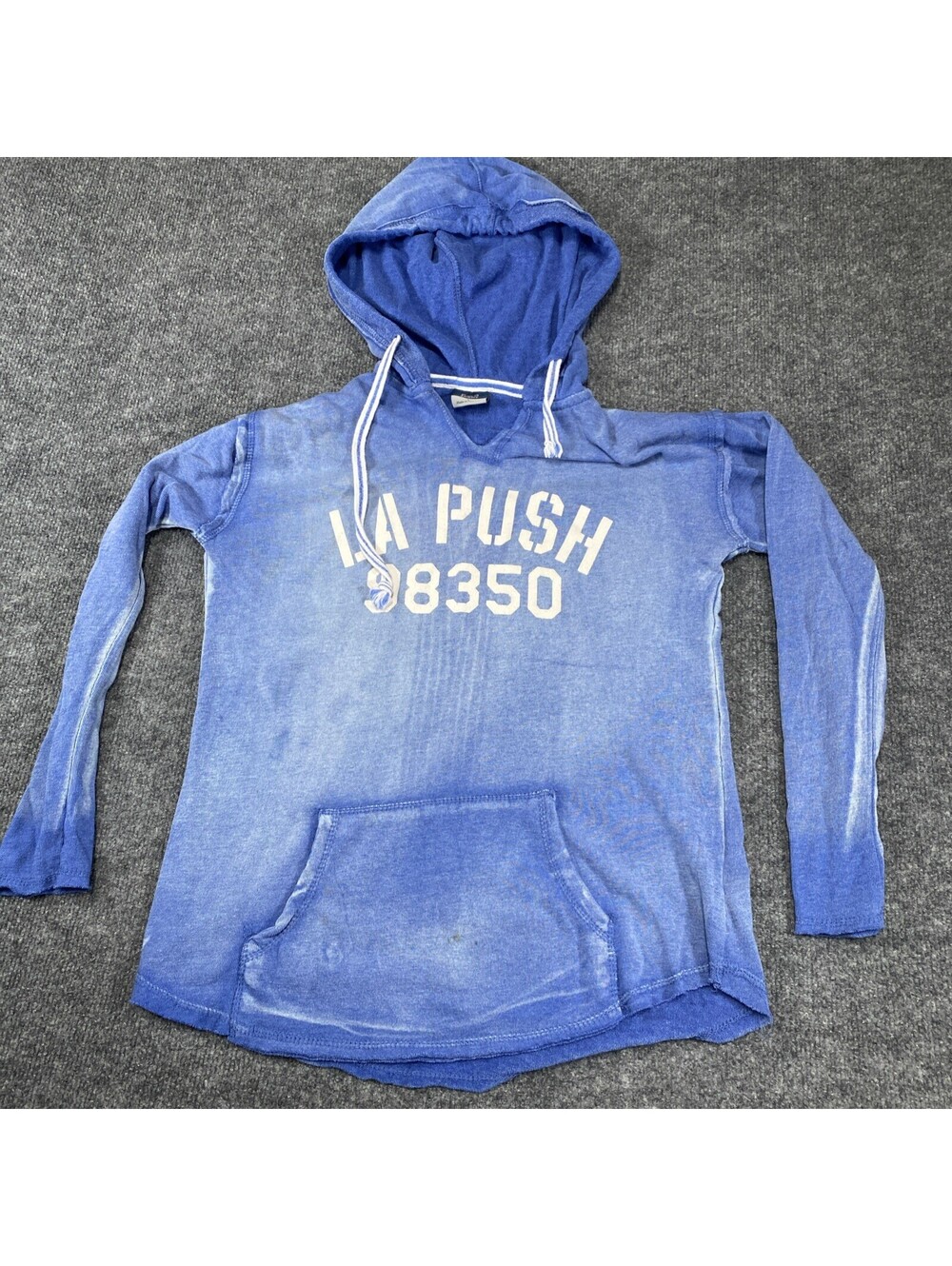 La Push  California Mens Small MV Sport Blue Washed Light Hoodie Sweatshirt Ah